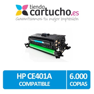 HP Toner CYAN Compatible CE401 (507A) para impresoras HP Laserjet Enterprise 500color M551/M551N/M551DN/M551XH PERTENENCIENTE A LA REFERENCIA Toner HP 507A / 507X