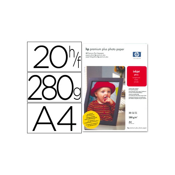Papel hp fotografico premium p lus a4 (20h) 300gr/m2 cr672a. Papel hp fotografico premium p lus a4 (20h) 300gr/m2 cr672a.