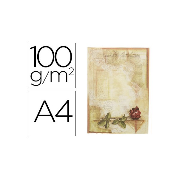 Papel pergamino liderpapel din a4 certificado con rosa 100 g/m2 paquete de 12 hojas. Papel pergamino liderpapel din a4 certificado con rosa 100 g/m2 paquete de 12 hojas.