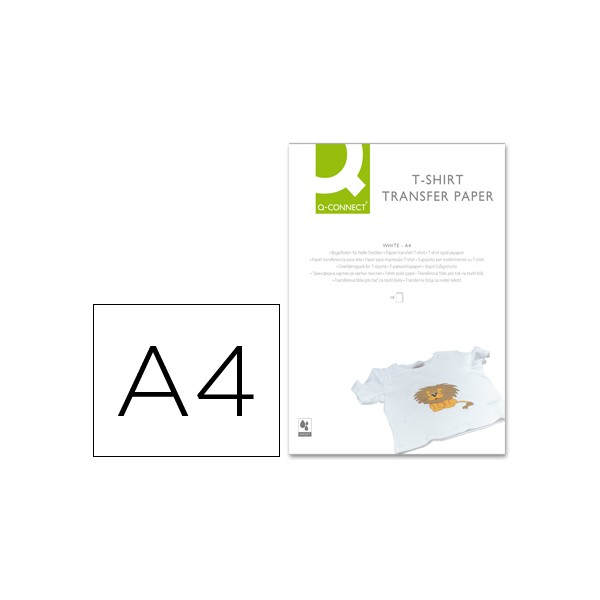 Papel q-connect transferencia para tela kf01430 din a4 -bolsa de 10 hojas. Papel q-connect transferencia para tela kf01430 din a4 -bolsa de 10 hojas.