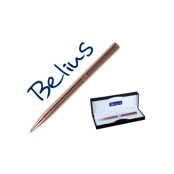 Boligrafo belius cascais oro rosa cuerpo cromado brillo en estuche. Boligrafo belius cascais oro rosa cuerpo cromado brillo en estuche.