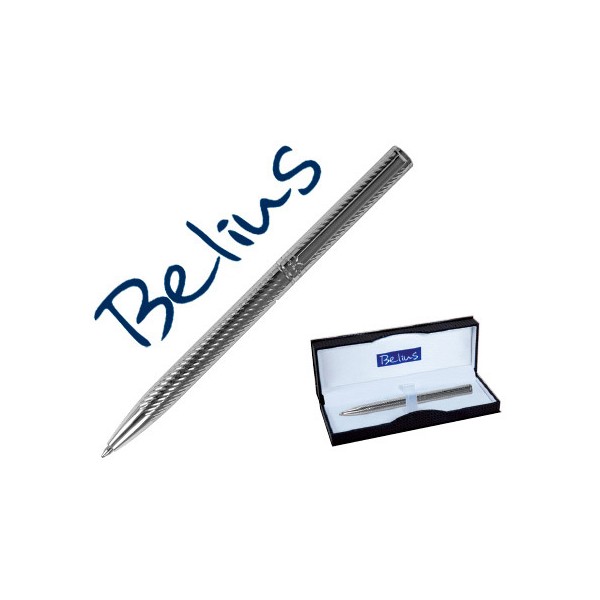 Boligrafo belius cascais plata cuerpo cromado brillo en estuche. Boligrafo belius cascais plata cuerpo cromado brillo en estuche.