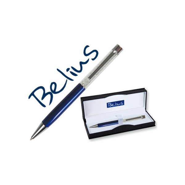 Boligrafo belius granada con cristales azul en estuche. Boligrafo belius granada con cristales azul en estuche.
