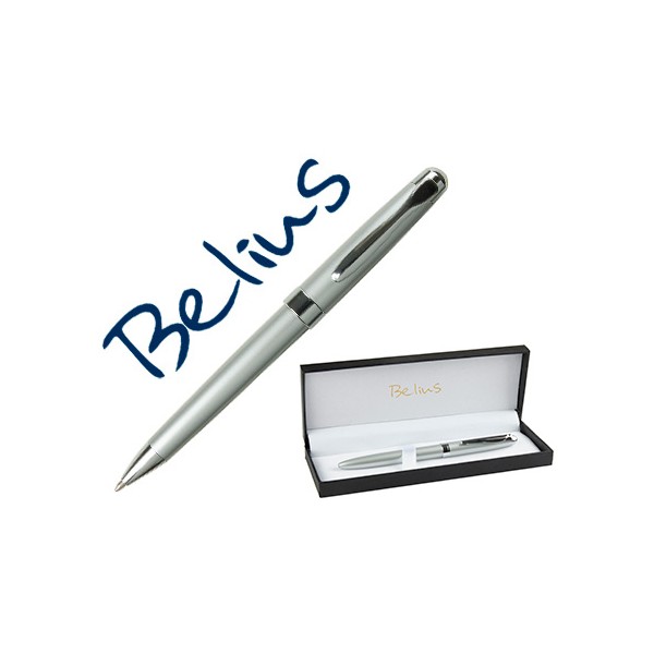 Boligrafo belius hossa plata cromado con capuchon en estuche. Boligrafo belius hossa plata cromado con capuchon en estuche.