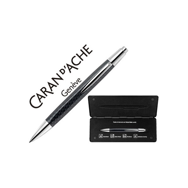 Boligrafo caran d'ache alchemix cuerpo fibra de carbono adornos cromados brillante con estuche punta. Boligrafo caran d'ache alchemix cuerpo fibra de carbono adornos cromados brillante con estuche punta.