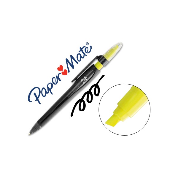 Boligrafo highlighter negro paper mate 2 en 1 boligrafo y rotulador retractil. Boligrafo highlighter negro paper mate 2 en 1 boligrafo y rotulador retractil.
