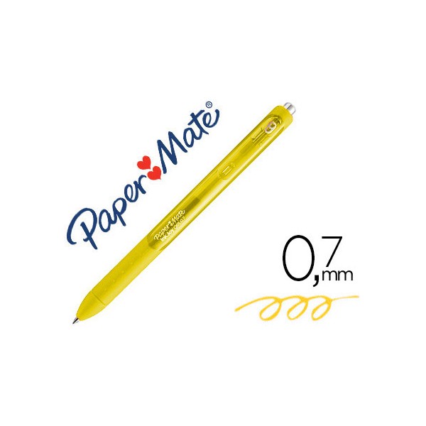 Boligrafo paper mate inkjoy retractil gel pen trazo 0,7 mm amarillo. Boligrafo paper mate inkjoy retractil gel pen trazo 0,7 mm amarillo.