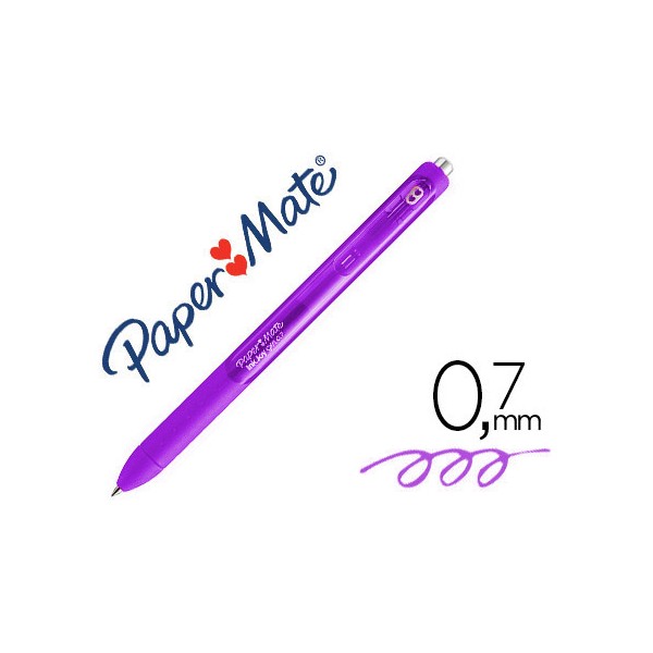 Boligrafo paper mate inkjoy retractil gel pen trazo 0,7 mm morado. Boligrafo paper mate inkjoy retractil gel pen trazo 0,7 mm morado.