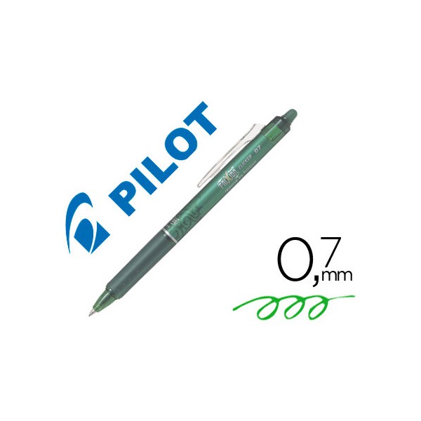 Boligrafo pilot frixion clicker borrable 0,7 mm color verde claro en blister. Boligrafo pilot frixion clicker borrable 0,7 mm color verde claro en blister.