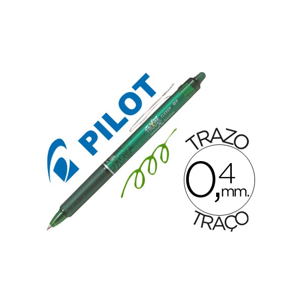 Boligrafo pilot frixion clicker borrable 0,7 mm color verde. Boligrafo pilot frixion clicker borrable 0,7 mm color verde.
