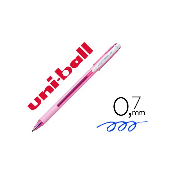 Boligrafo uni-ball roller jetstream sx-101 0,7 mm rosa claro tinta gel azul. Boligrafo uni-ball roller jetstream sx-101 0,7 mm rosa claro tinta gel azul.