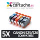 PACK 5 CANON PGI-525 CLI-526 (ELIJA COLORES) CARTUCHOS COMPATIBLES CANON PGI-525 CLI-526