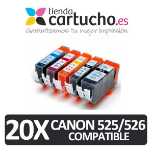 PACK 20 CANON PGI-525 CLI-526 (ELIJA COLORES) CARTUCHOS COMPATIBLES CANON PGI-525 CLI-526 PERTENENCIENTE A LA REFERENCIA Canon PGI525 / CLI526