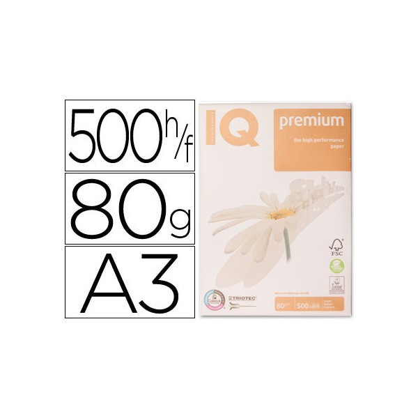Papel fotocopiadora iq premium din a3 80 gramos paquete de 500 hojas. Papel fotocopiadora iq premium din a3 80 gramos paquete de 500 hojas.