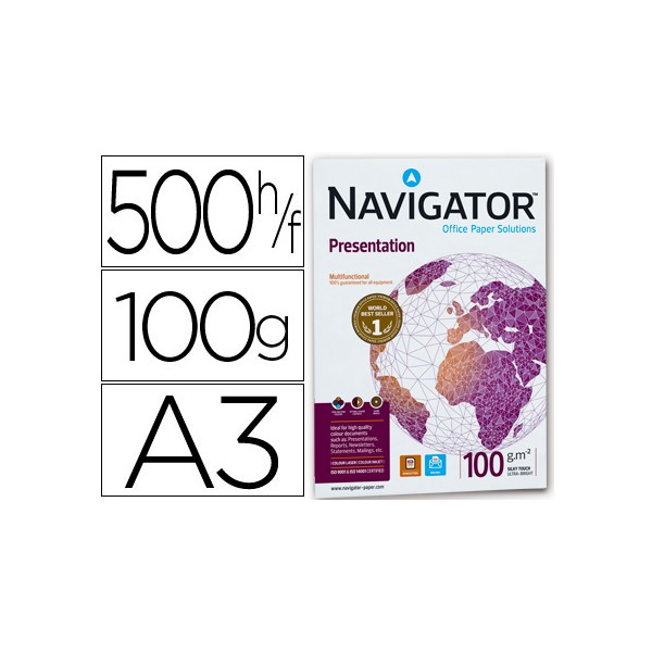 Papel fotocopiadora navigator din a3 100 gramos paquete de 500 hojas. Papel fotocopiadora navigator din a3 100 gramos paquete de 500 hojas.
