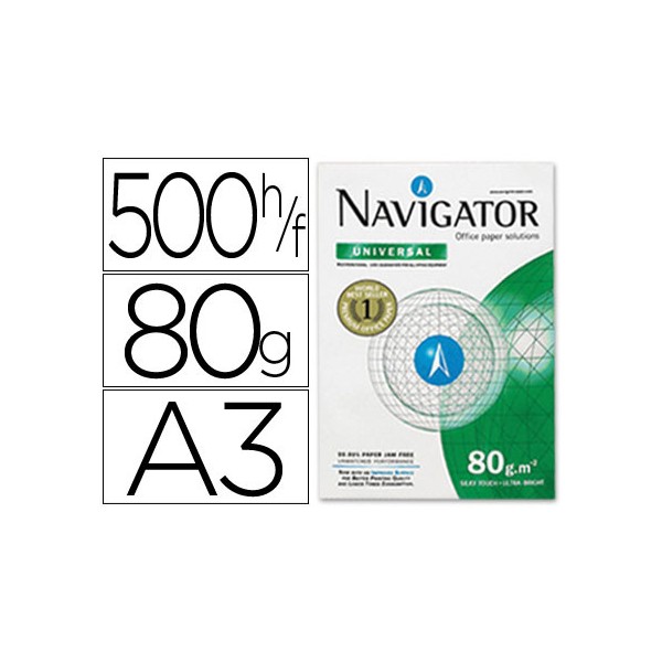 Papel fotocopiadora navigator din a3 80 gramos papel multiuso ink-jet y laser-paquete de 500 hojas. Papel fotocopiadora navigator din a3 80 gramos papel multiuso ink-jet y laser-paquete de 500 hojas.