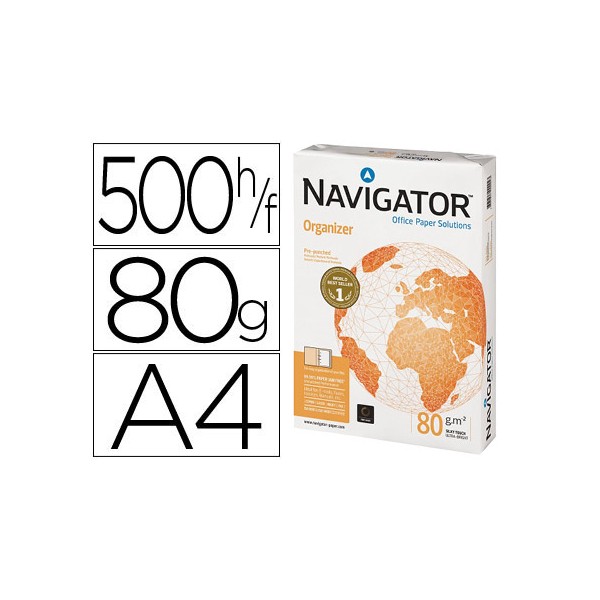 Papel fotocopiadora navigator din a4 80 gramos 2 taladros papel multiuso ink-jet y laser paquete de 500 hojas. Papel fotocopiadora navigator din a4 80 gramos 2 taladros papel multiuso ink-jet y laser paquete de 500 hojas.