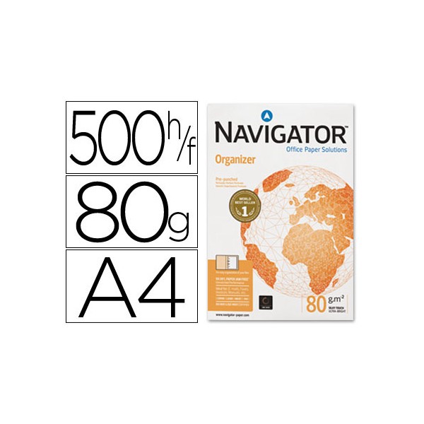 Papel fotocopiadora navigator din a4 80 gramos -4 taladros papel multiuso ink-jet y laser-paquete de 500 hojas. Papel fotocopiadora navigator din a4 80 gramos -4 taladros papel multiuso ink-jet y laser-paquete de 500 hojas.