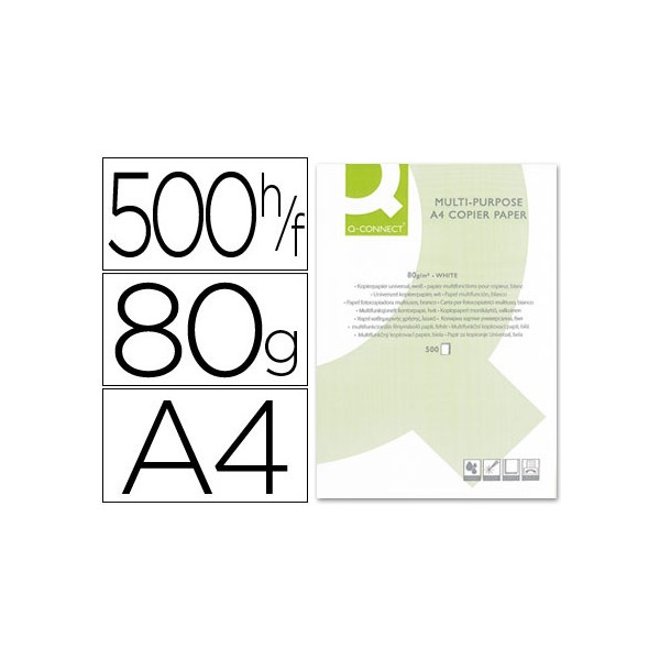 Papel fotocopiadora q-connect din a4 80 gramos -paquete de 500 hojas. Papel fotocopiadora q-connect din a4 80 gramos -paquete de 500 hojas.