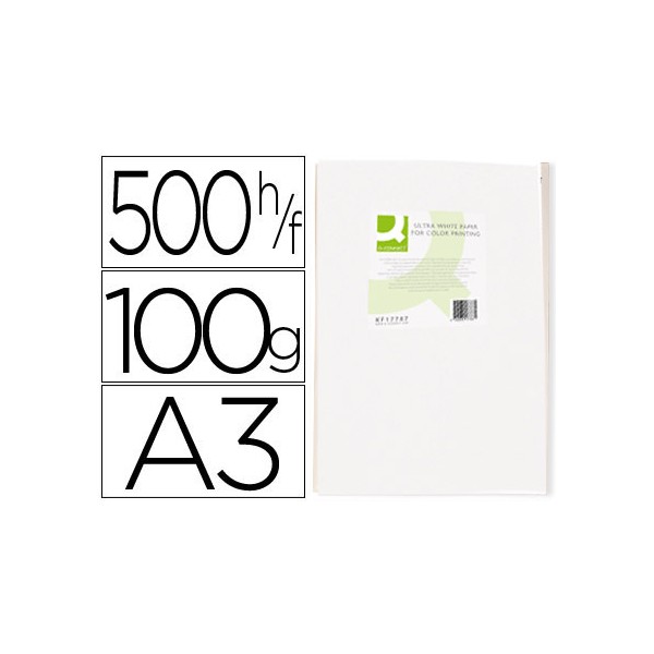 Papel fotocopiadora q-connect ultra white din a3 100 gramos paquete de 500 hojas. Papel fotocopiadora q-connect ultra white din a3 100 gramos paquete de 500 hojas.
