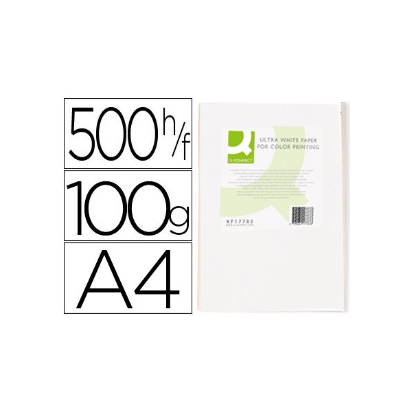 Papel fotocopiadora q-connect ultra white din a4 100 gramos paquete de 500 hojas. Papel fotocopiadora q-connect ultra white din a4 100 gramos paquete de 500 hojas.
