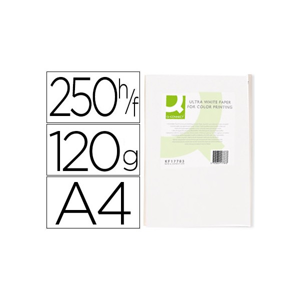 Papel fotocopiadora q-connect ultra white din a4 120 gramos paquete de 250 hojas. Papel fotocopiadora q-connect ultra white din a4 120 gramos paquete de 250 hojas.