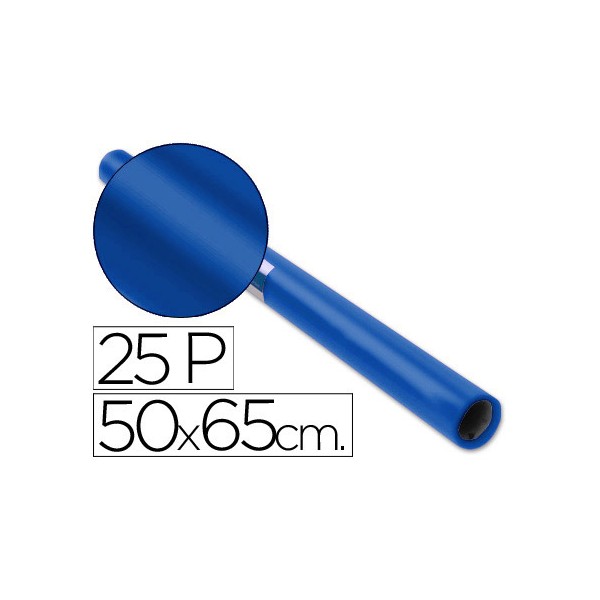 Papel charol rollo azul cobalto 25 hojas de 50x65 cm. Papel charol rollo azul cobalto 25 hojas de 50x65 cm.