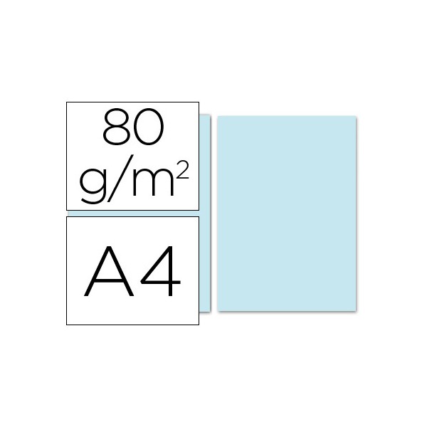 Papel color liderpapel a4 80g/m2 celeste paquete de 100. Papel color liderpapel a4 80g/m2 celeste paquete de 100.
