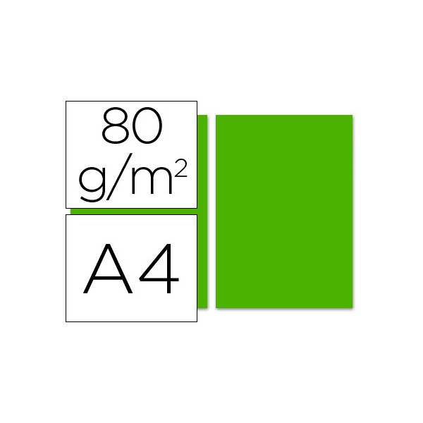 Papel color liderpapel a4 80g/m2 verde intenso paquete de 100. Papel color liderpapel a4 80g/m2 verde intenso paquete de 100.