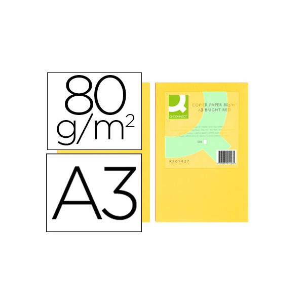 Papel color q-connect din a3 80gr amarillo paquete de 500 hojas. Papel color q-connect din a3 80gr amarillo paquete de 500 hojas.