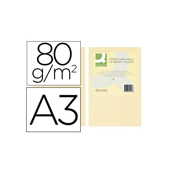Papel color q-connect din a3 80gr crema paquete de 500 hojas. Papel color q-connect din a3 80gr crema paquete de 500 hojas.
