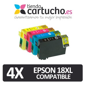 PACK 4 (ELIJA COLORES) CARTUCHOS COMPATIBLES EPSON 18XL PARA LA IMPRESORA Epson Expression Home XP-402