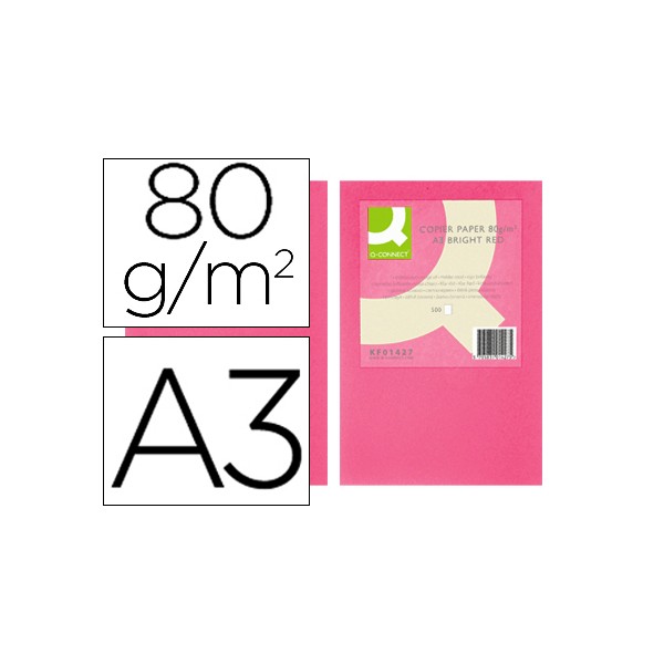 Papel color q-connect din a3 80gr rosa intenso paquete de 500 hojas. Papel color q-connect din a3 80gr rosa intenso paquete de 500 hojas.
