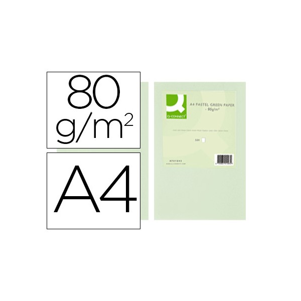 Papel color q-connect din a4 80 gr verde paquete de 500 hojas. Papel color q-connect din a4 80 gr verde paquete de 500 hojas.