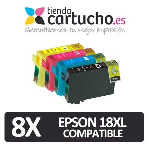 PACK 8 (ELIJA COLORES) CARTUCHOS COMPATIBLES EPSON 18XL PARA LA IMPRESORA Epson Expression Home XP-315