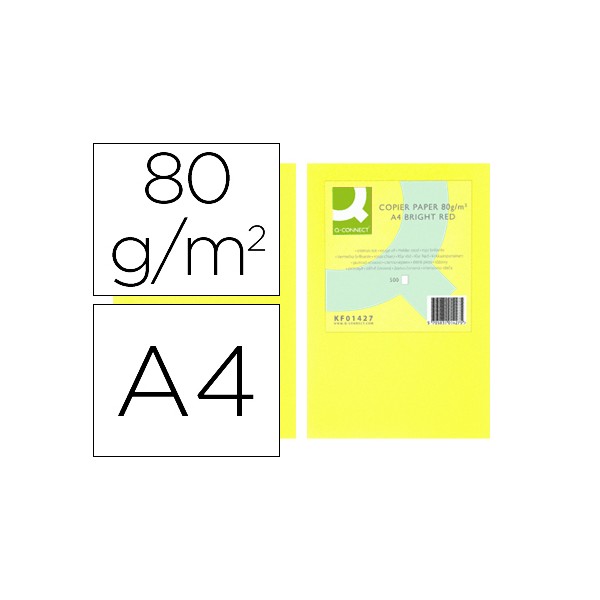 Papel color q-connect din a4 80gr amarillo neon paquete de 500 hojas. Papel color q-connect din a4 80gr amarillo neon paquete de 500 hojas.