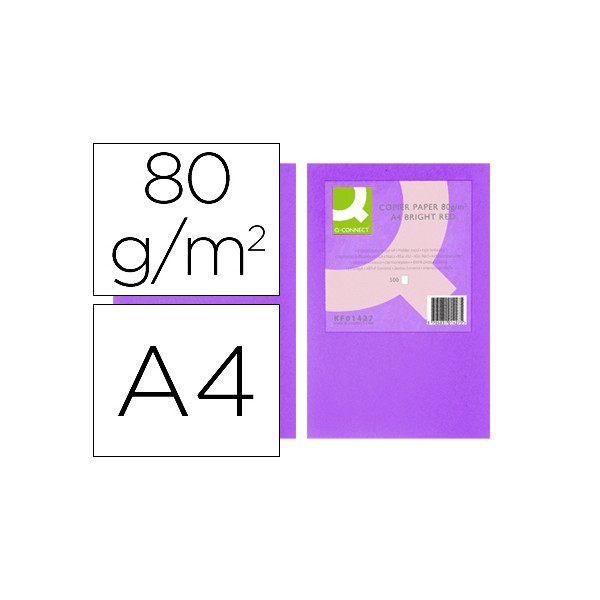 Papel color q-connect din a4 80gr lila intenso paquete de 500 hojas. Papel color q-connect din a4 80gr lila intenso paquete de 500 hojas.