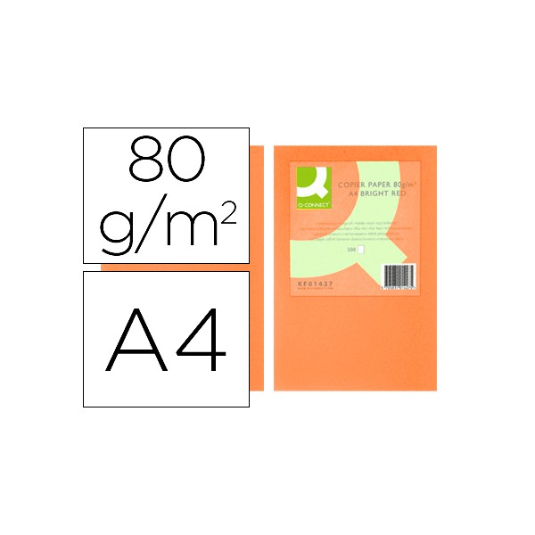 Papel color q-connect din a4 80gr naranja intenso paquete de 500 hojas. Papel color q-connect din a4 80gr naranja intenso paquete de 500 hojas.