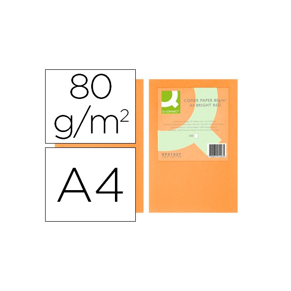 Papel color q-connect din a4 80gr naranja neon paquete de 500 hojas. Papel color q-connect din a4 80gr naranja neon paquete de 500 hojas.
