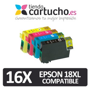 PACK 16 (ELIJA COLORES) CARTUCHOS COMPATIBLES EPSON 18XL PARA LA IMPRESORA Epson Expression Home XP-312
