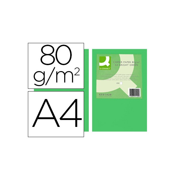Papel color q-connect din a4 80gr verde intenso paquete de 500 hojas. Papel color q-connect din a4 80gr verde intenso paquete de 500 hojas.