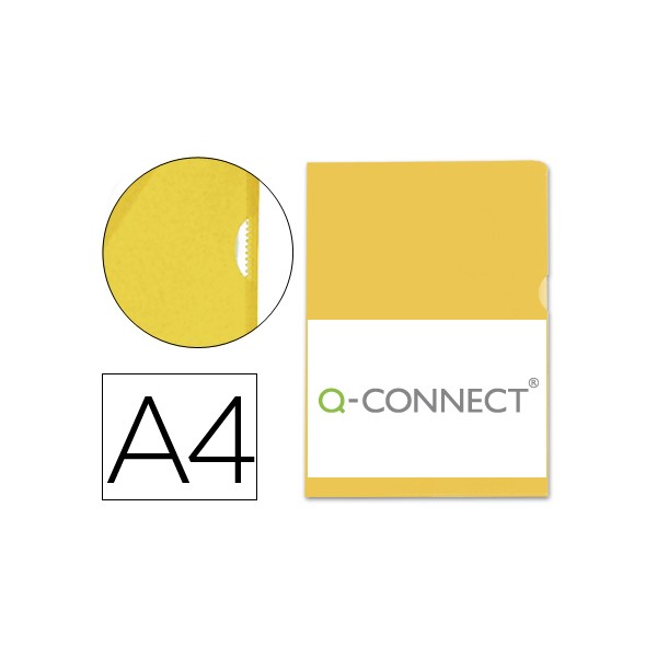 Carpeta dossier uñero plastico q-connect din a4 120 micras amarilla -bolsa de 10 unidades. Carpeta dossier uñero plastico q-connect din a4 120 micras amarilla -bolsa de 10 unidades.