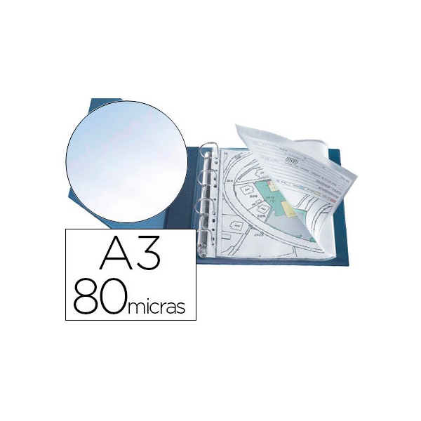 Funda multitaladro q-connect din a3 apaisada 80 micras cristal con apertura superior - bolsa de 10. Funda multitaladro q-connect din a3 apaisada 80 micras cristal con apertura superior - bolsa de 10.