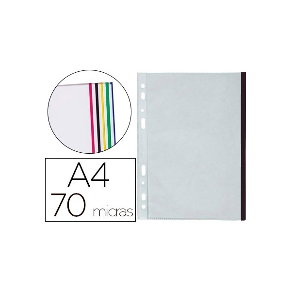 Funda multitaladro q-connect din a4 70 mc pp cristal con borde negro bolsa de 10 uds. Funda multitaladro q-connect din a4 70 mc pp cristal con borde negro bolsa de 10 uds.