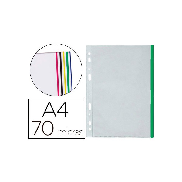 Funda multitaladro q-connect din a4 70 mc pp cristal con borde verde bolsa de 10 uds. Funda multitaladro q-connect din a4 70 mc pp cristal con borde verde bolsa de 10 uds.