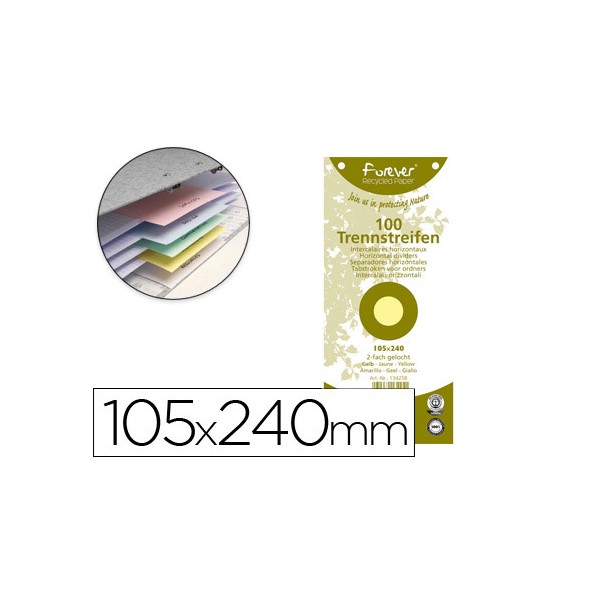 Separador exacompta cartulina de 180 gr juego de 100 separadores 105x240 mm con 12 taladros color amarillo. Separador exacompta cartulina de 180 gr juego de 100 separadores 105x240 mm con 12 taladros color amarillo.