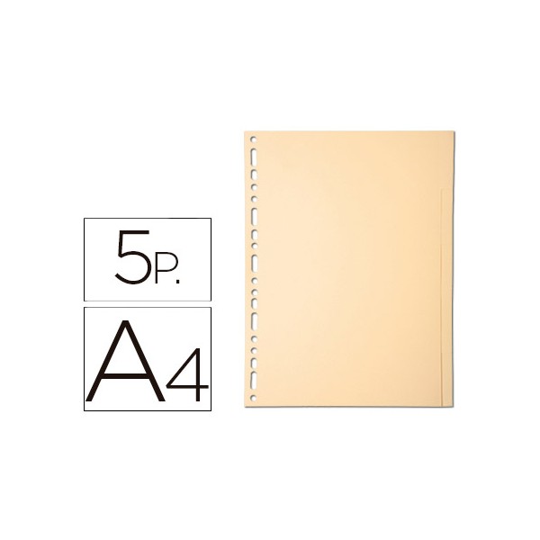 Separador exacompta cartulina juego de 5 separadores din a4 multitalador color crema. Separador exacompta cartulina juego de 5 separadores din a4 multitalador color crema.