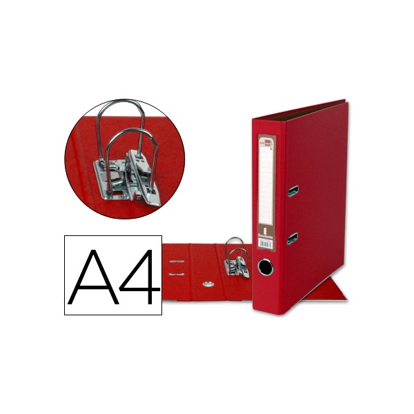 Archivador de palanca liderpapel a4 documenta forrado pvc con rado lomo 52mm rojo compresor metalico. Archivador de palanca liderpapel a4 documenta forrado pvc con rado lomo 52mm rojo compresor metalico.