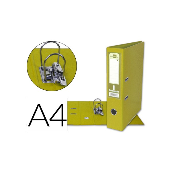Archivador de palanca liderpapel a4 documenta forrado pvc con rado lomo 75mm amarillo compresor metalico. Archivador de palanca liderpapel a4 documenta forrado pvc con rado lomo 75mm amarillo compresor metalico.