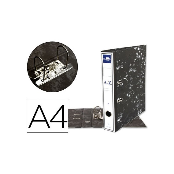 Archivador de palanca liderpapel carton forrado din a4 jaspeado negro sin caja-con rado. Archivador de palanca liderpapel carton forrado din a4 jaspeado negro sin caja-con rado.